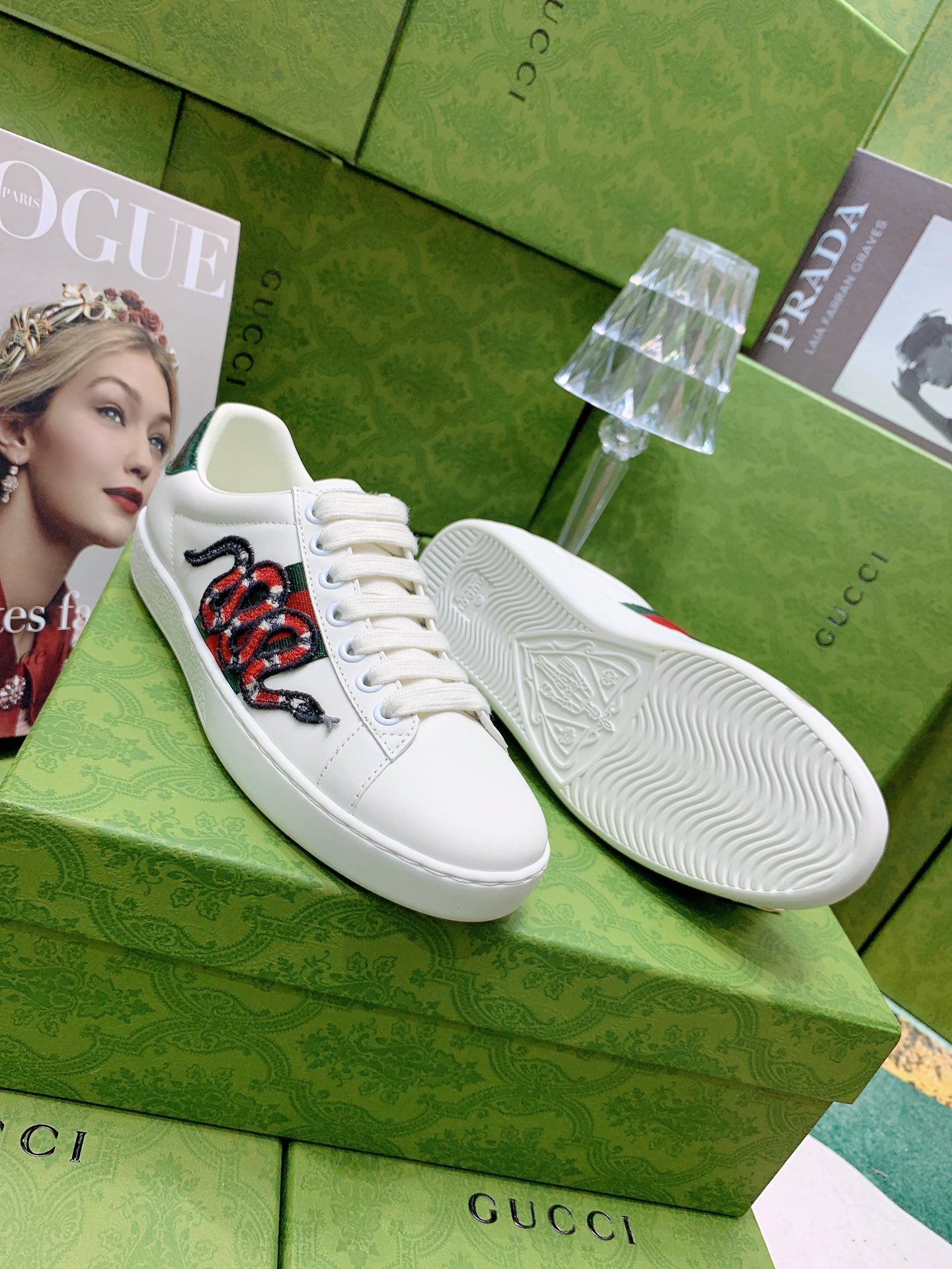 GUCCI ACE SNEAKER CON DETTAGLIO SERPENTE