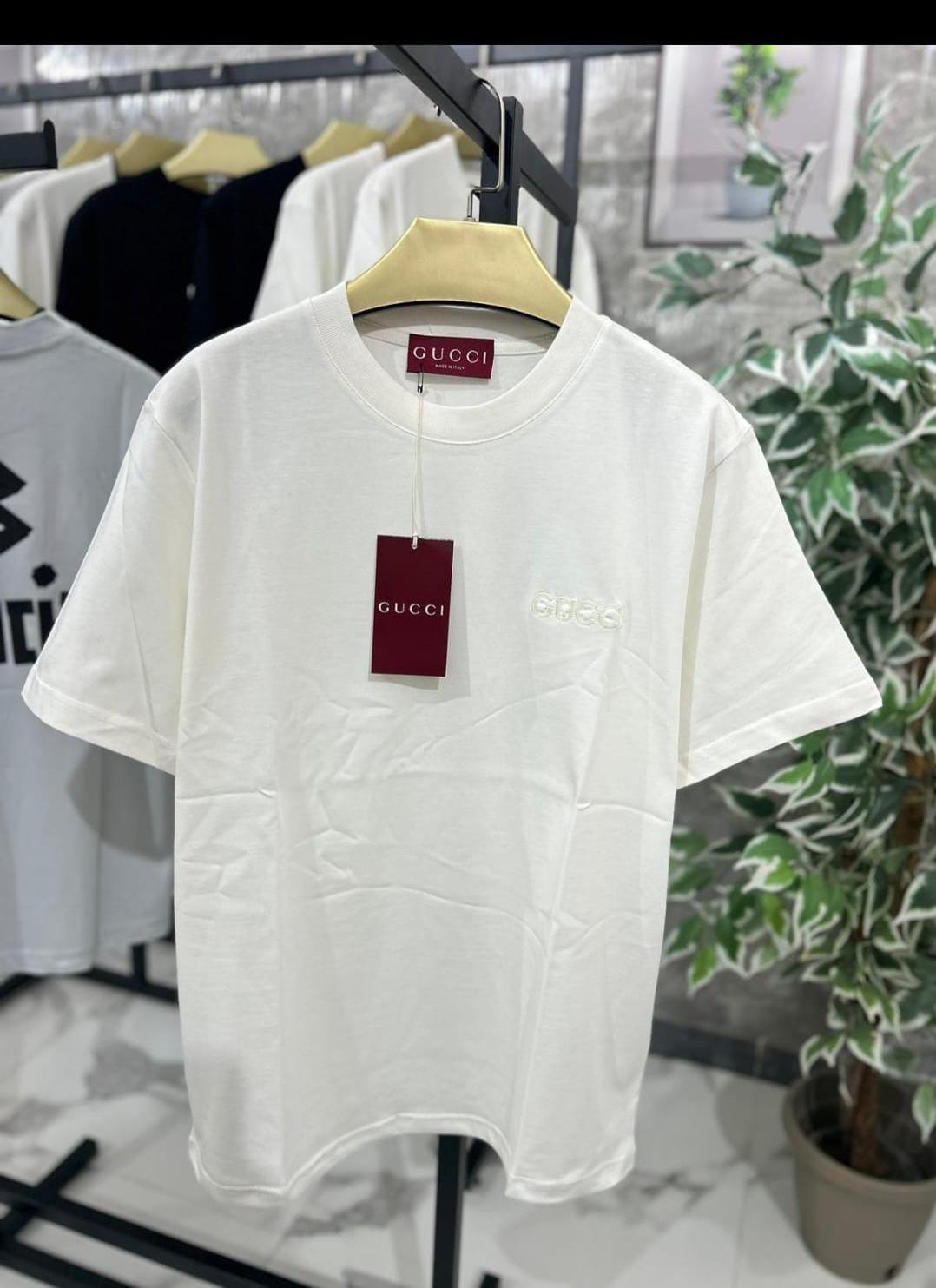 GUCCI T-SHIRT JERSEY COTONE RICAMO IN TONO