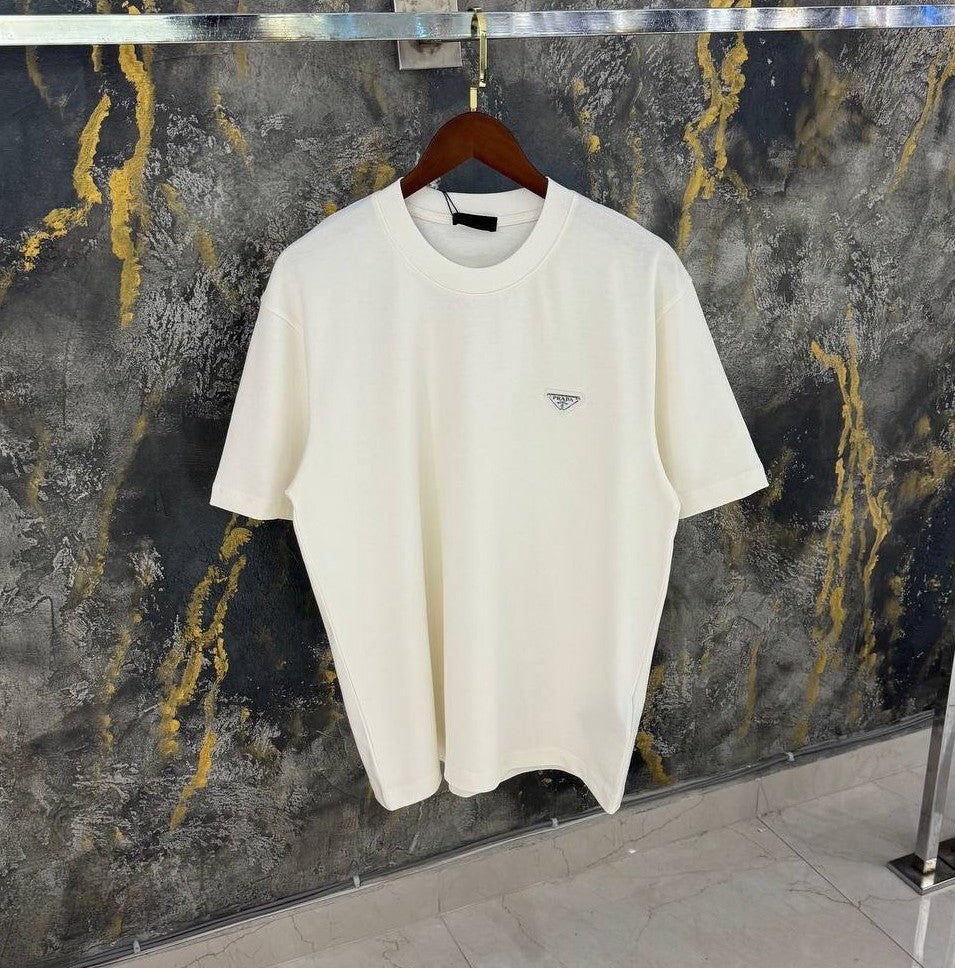 PRADA LOGO METALLO LATERALE T-SHIRT