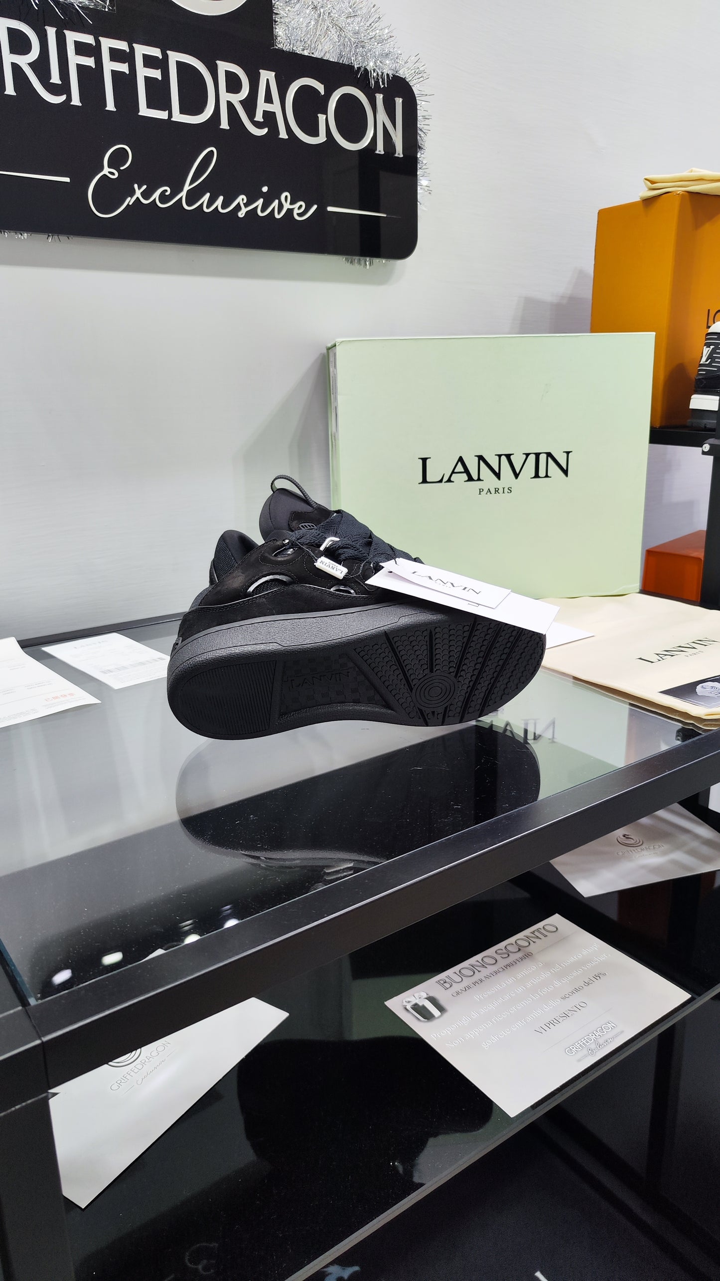 LANVIN CURB SNEAKER TOTAL BLACK
