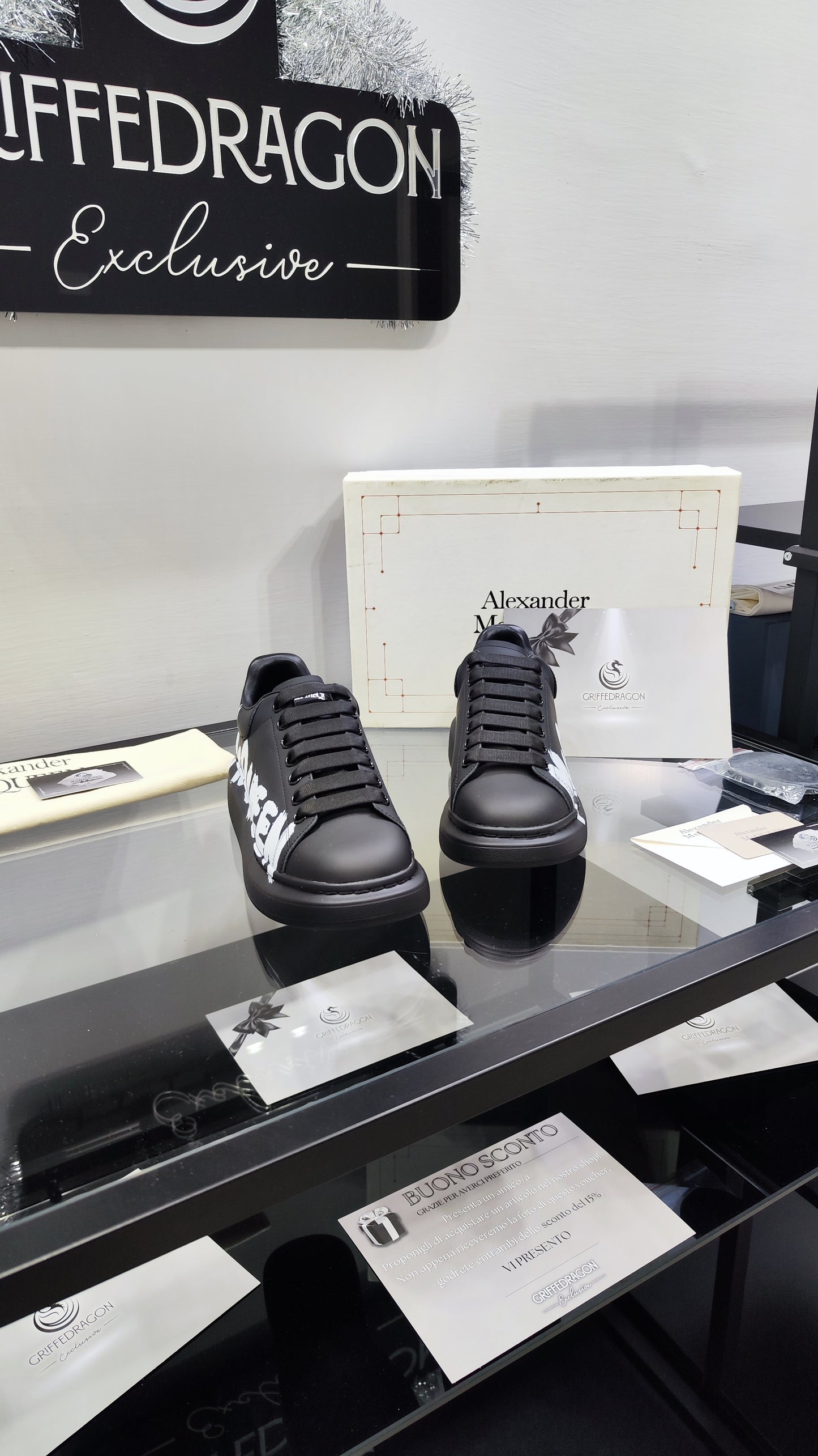 ALEXANDER MCQUEEN SNEAKER BLACK GRAFFITI