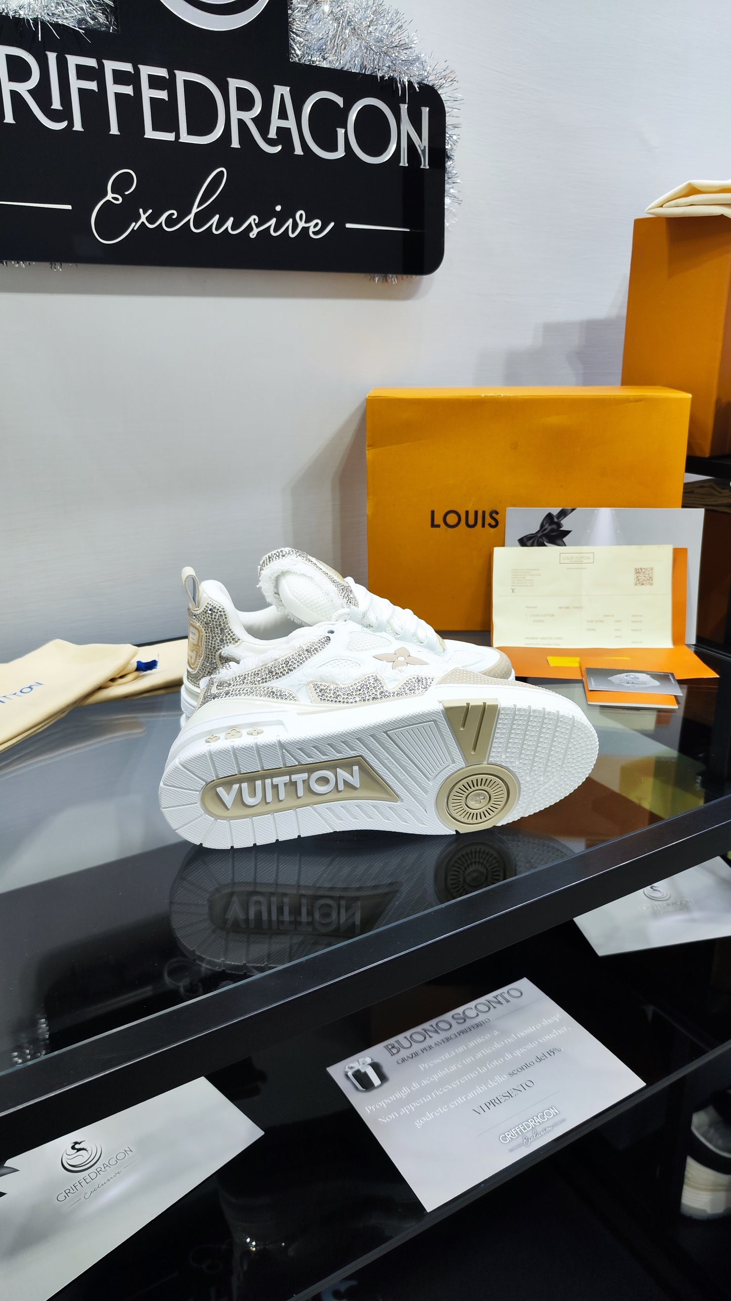 LOUIS VUITTON SKATE BEIGE SWAROVSKI