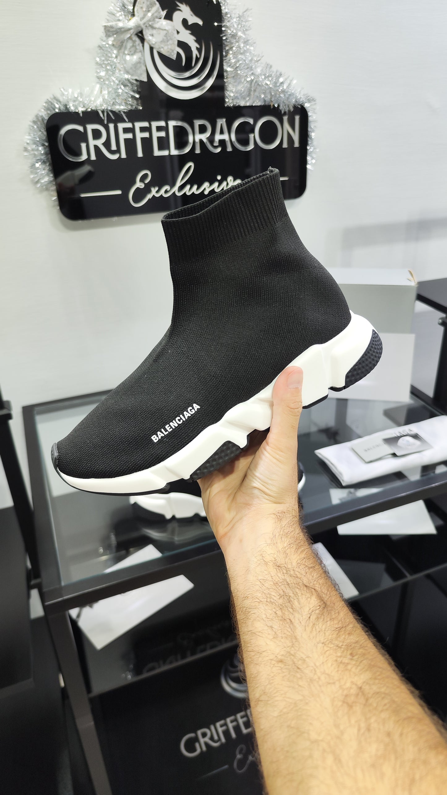 BALENCIAGA SPEED TRAINER BIANCO NERO
