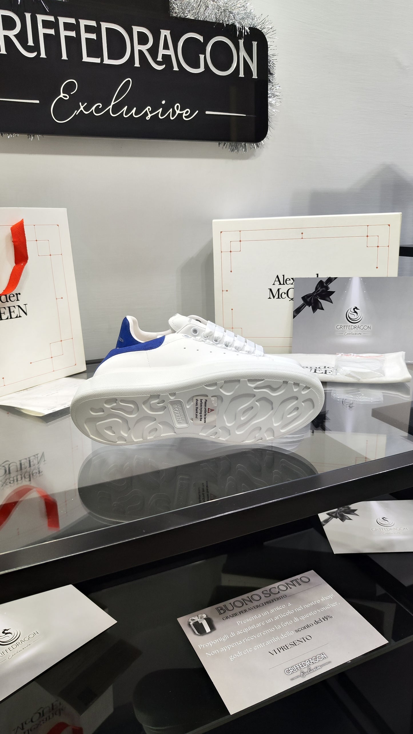 ALEXANDER MCQUEEN SNEAKER WHITE RETRO BLUE