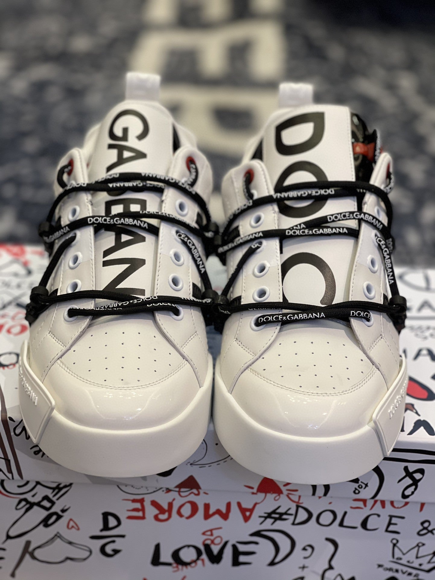 DOLCE E GABBANA PORTOFINO WHITE IN VITELLO E VERNICE