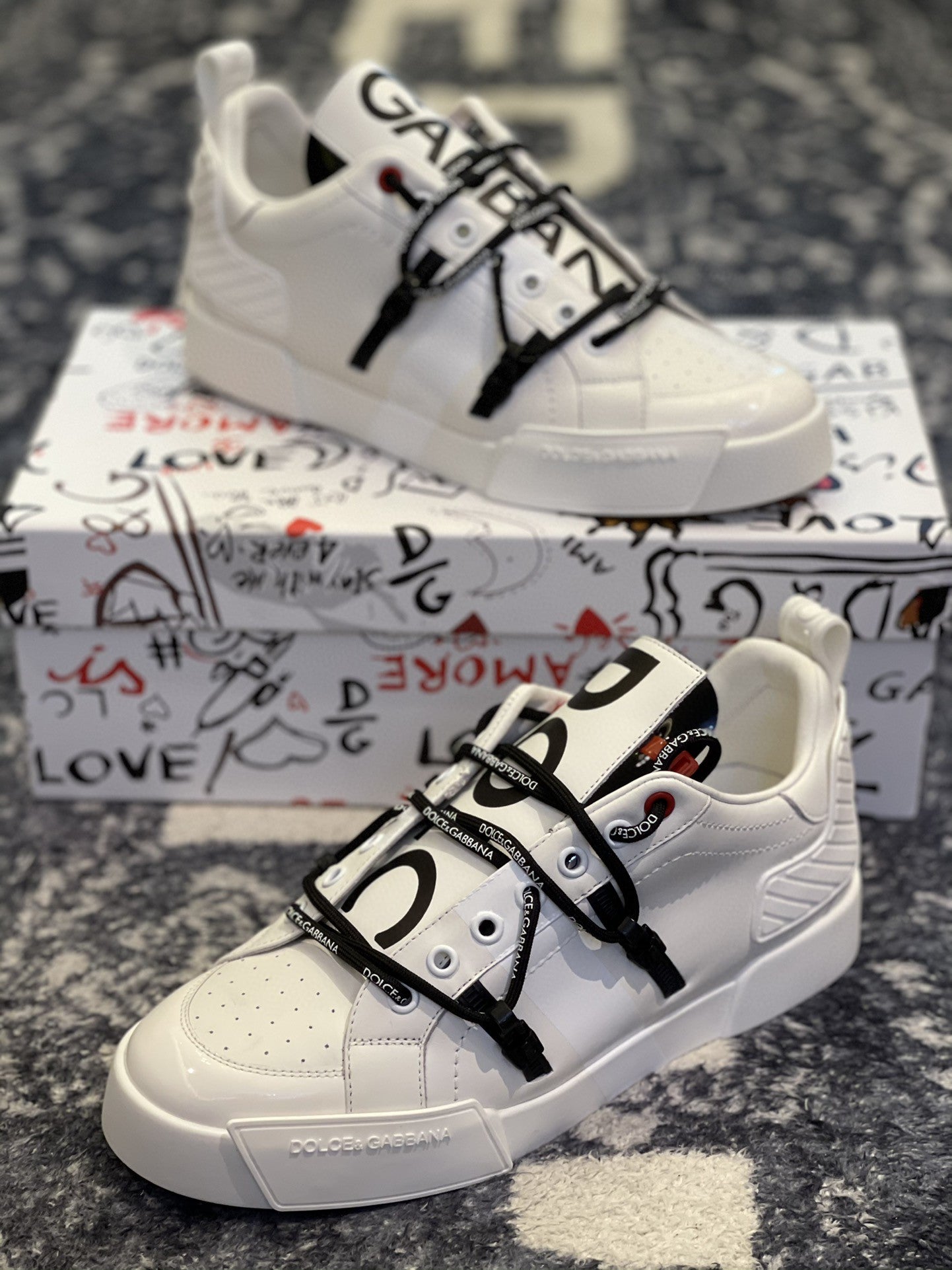 DOLCE E GABBANA PORTOFINO WHITE IN VITELLO E VERNICE