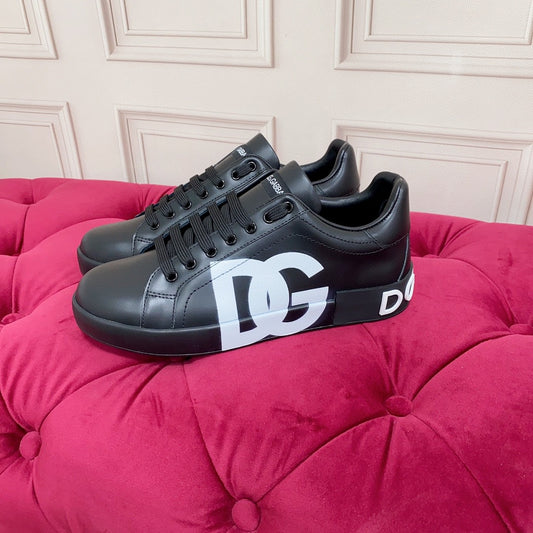 DOLCE E GABBANA PORTOFINO BLACK LOGO "DG" STAMPATO