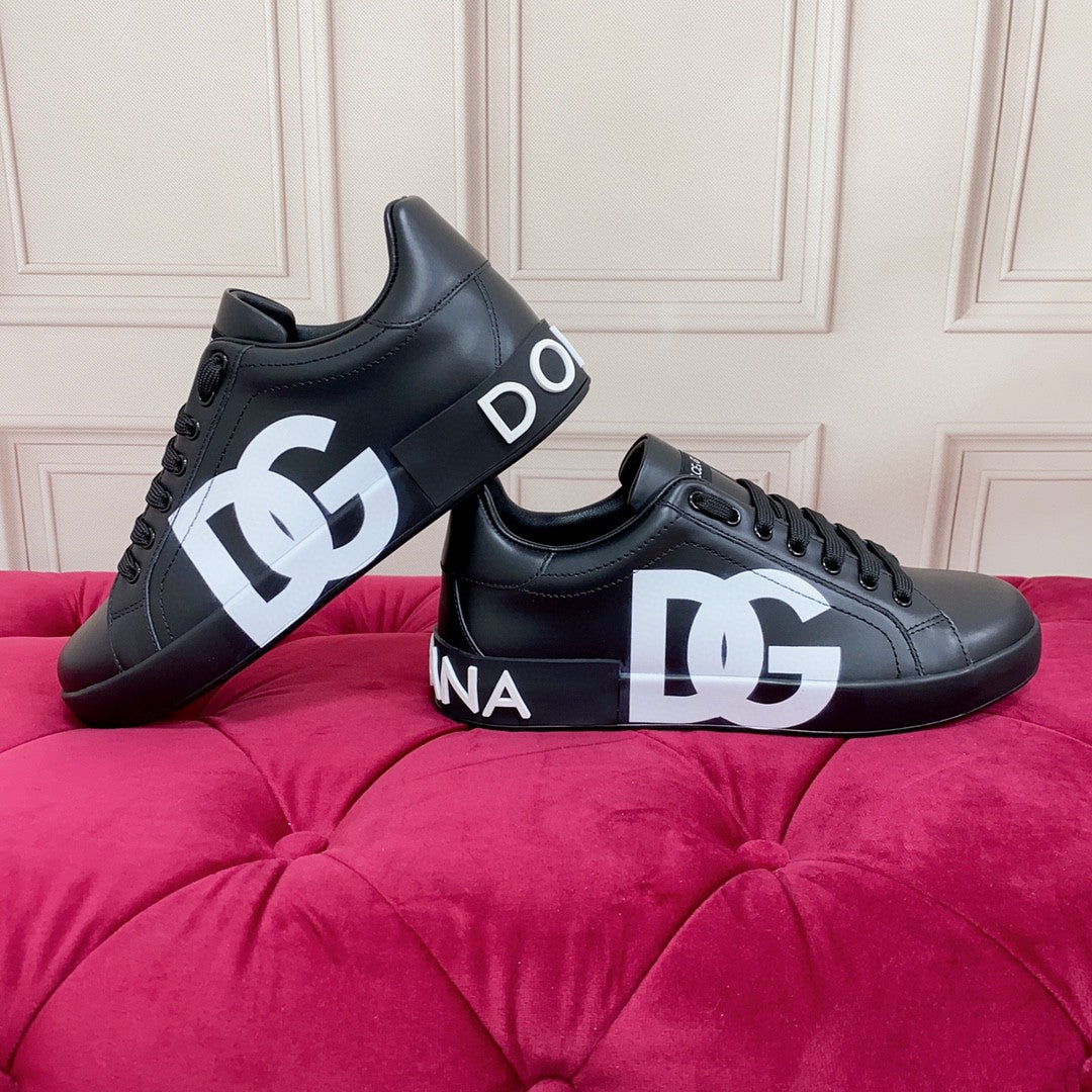 DOLCE E GABBANA PORTOFINO BLACK LOGO "DG" STAMPATO
