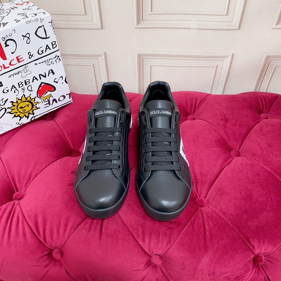 DOLCE E GABBANA PORTOFINO BLACK LOGO "DG" STAMPATO