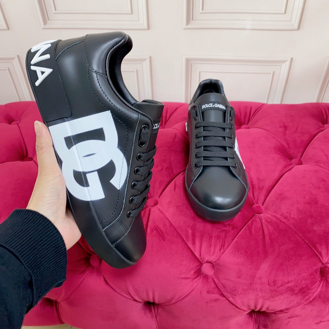 DOLCE E GABBANA PORTOFINO BLACK LOGO "DG" STAMPATO