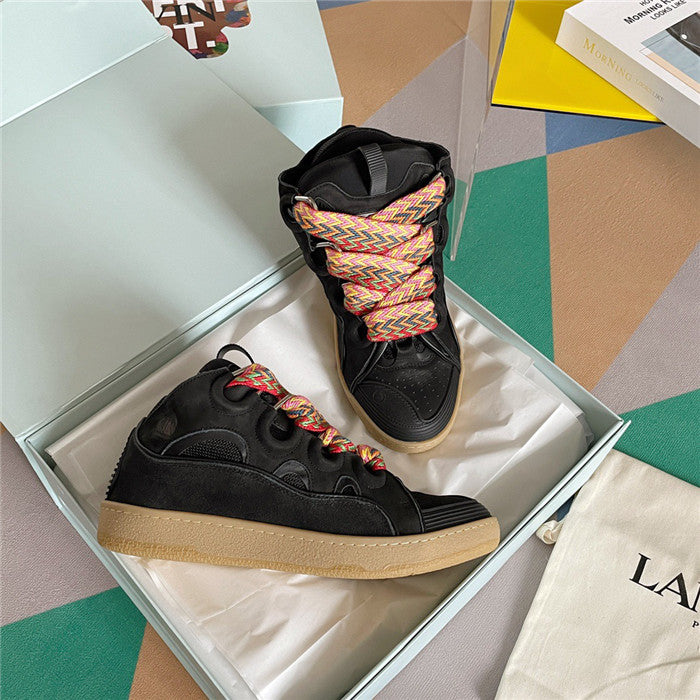 LANVIN CURB SNEAKER BLACK SUOLA BROWN