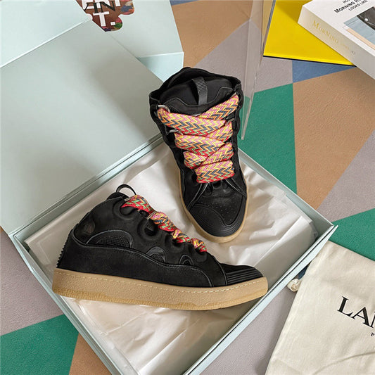 LANVIN CURB SNEAKER BLACK SUOLA BROWN