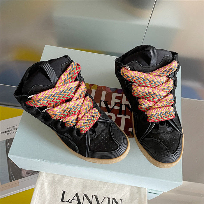 LANVIN CURB SNEAKER BLACK SUOLA BROWN