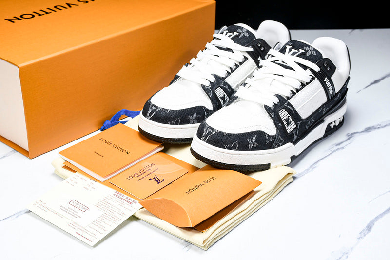 LOUIS VUITTON TRAINER DENIM WHITE BLACK