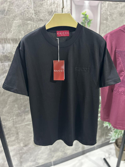 GUCCI T-SHIRT JERSEY COTONE RICAMO IN TONO