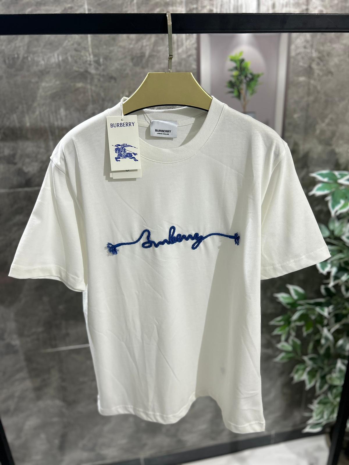 BURBERRY T-SHIRT LOGO RICAMATO