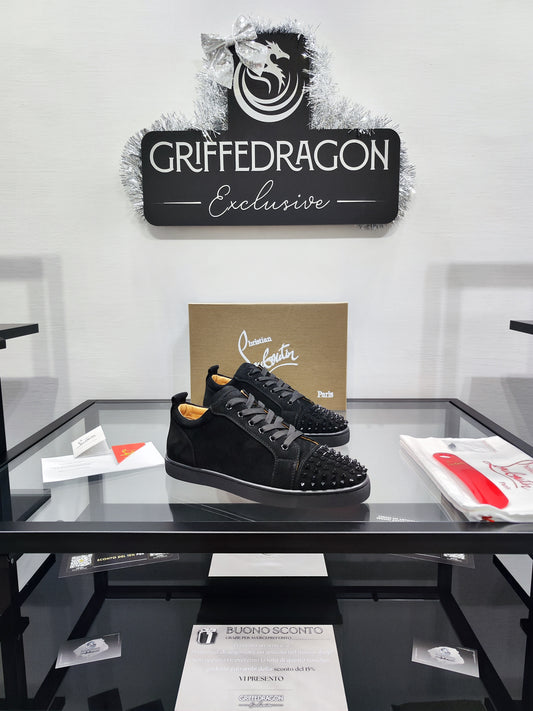 Christian Louboutin Spikes Velluto con Borchie - Black