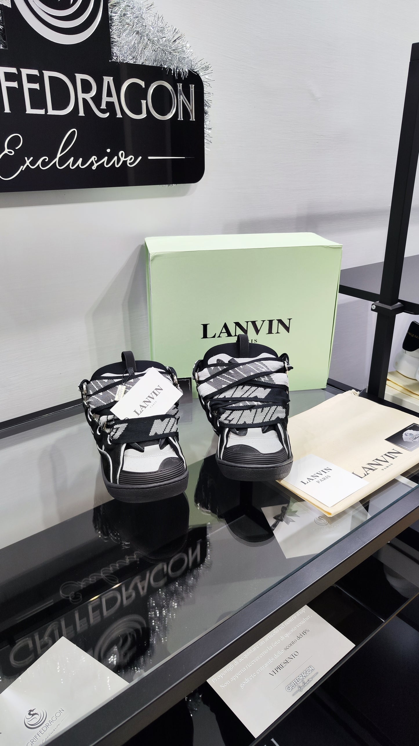 LANVIN CURB SNEAKER BLACK GREY