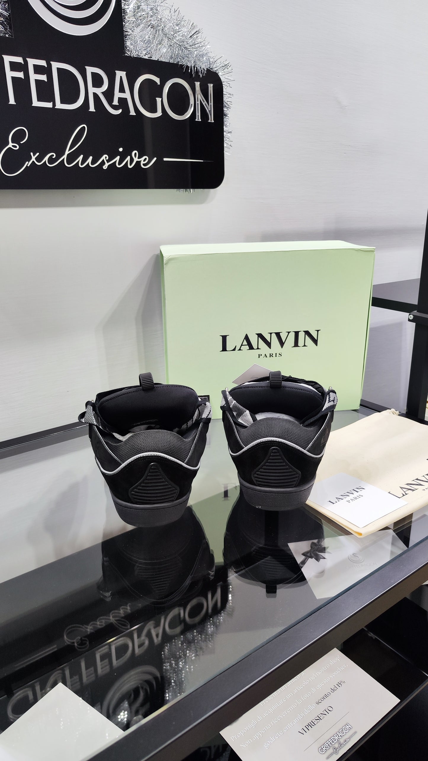 LANVIN CURB SNEAKER BLACK GREY