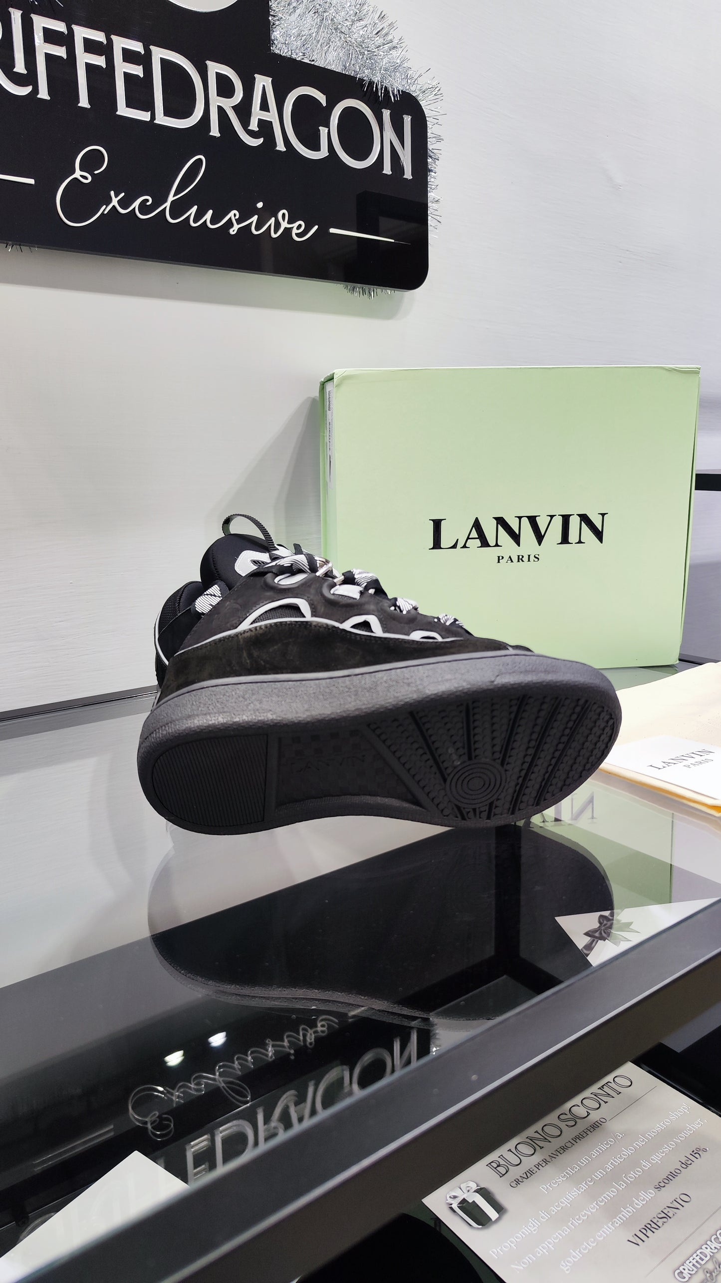 LANVIN CURB SNEAKER BLACK GREY