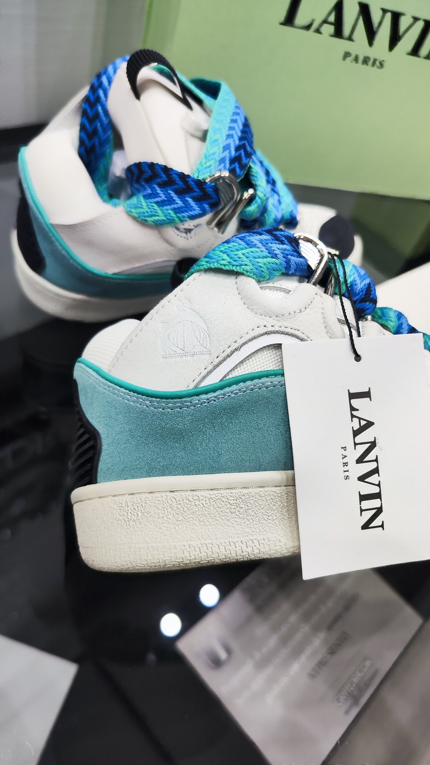 LANVIN CURB SNEAKER WHITE BLUE