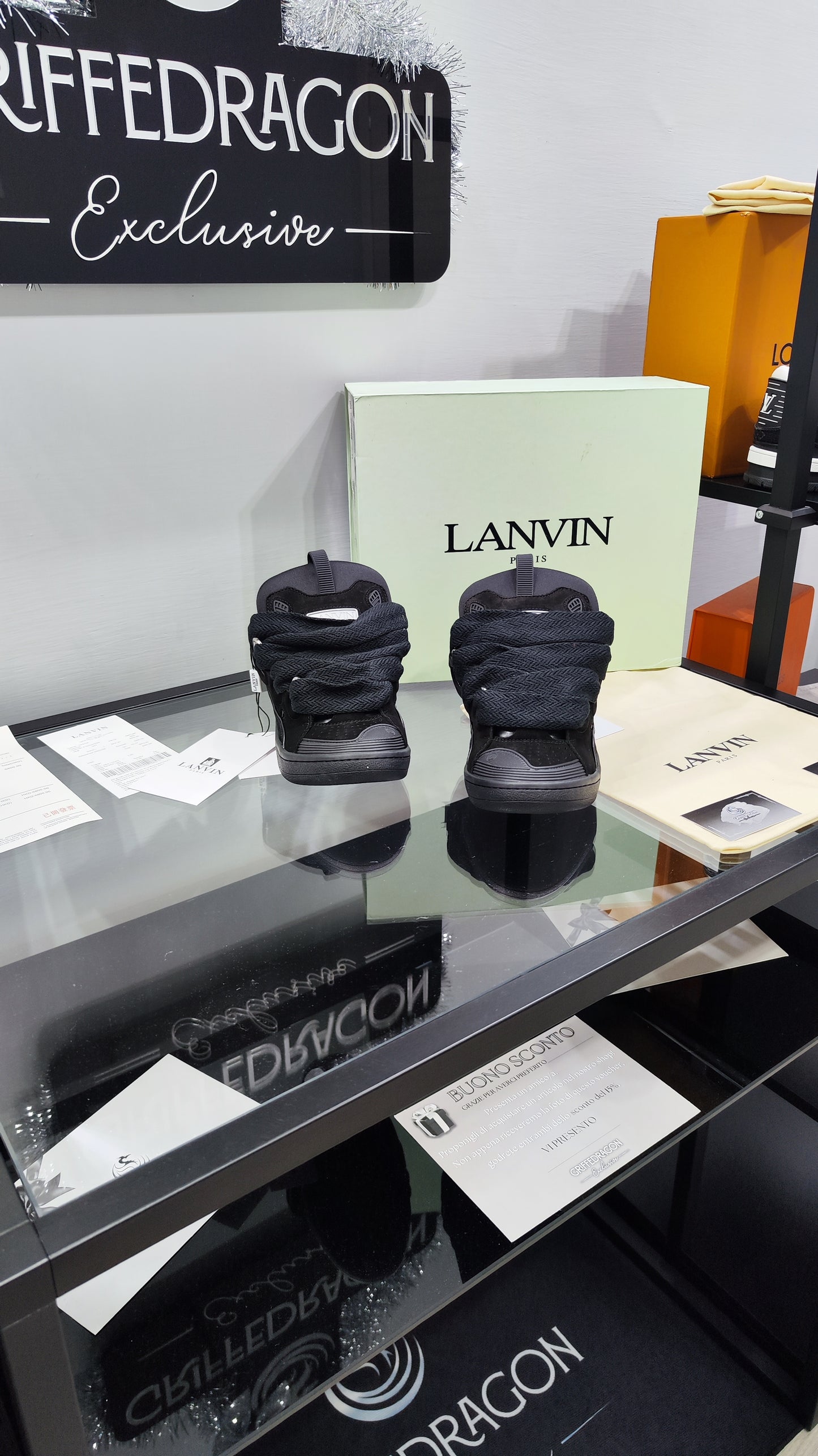 LANVIN CURB SNEAKER TOTAL BLACK