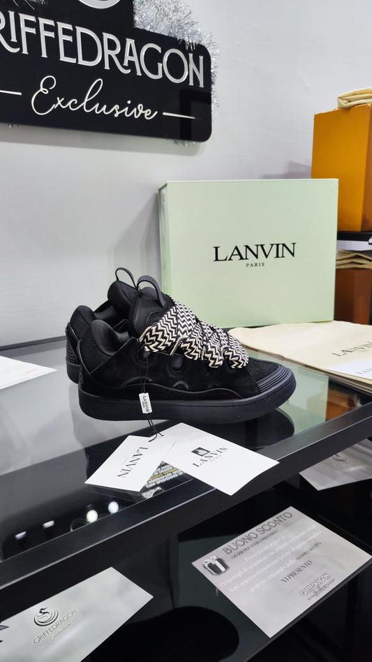 LANVIN CURB SNEAKER BLACK LACCIO BICOLORE