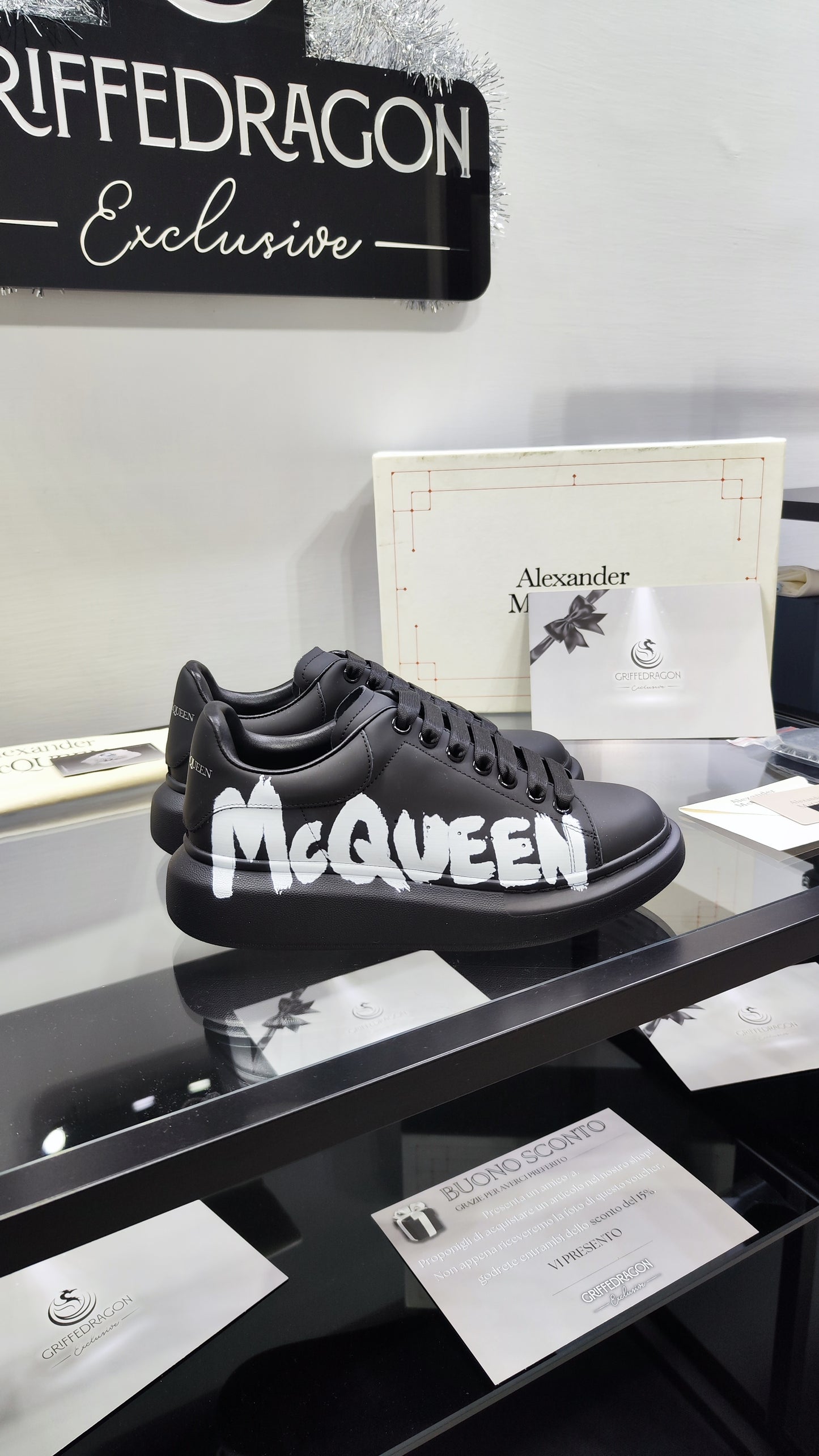 ALEXANDER MCQUEEN SNEAKER BLACK GRAFFITI