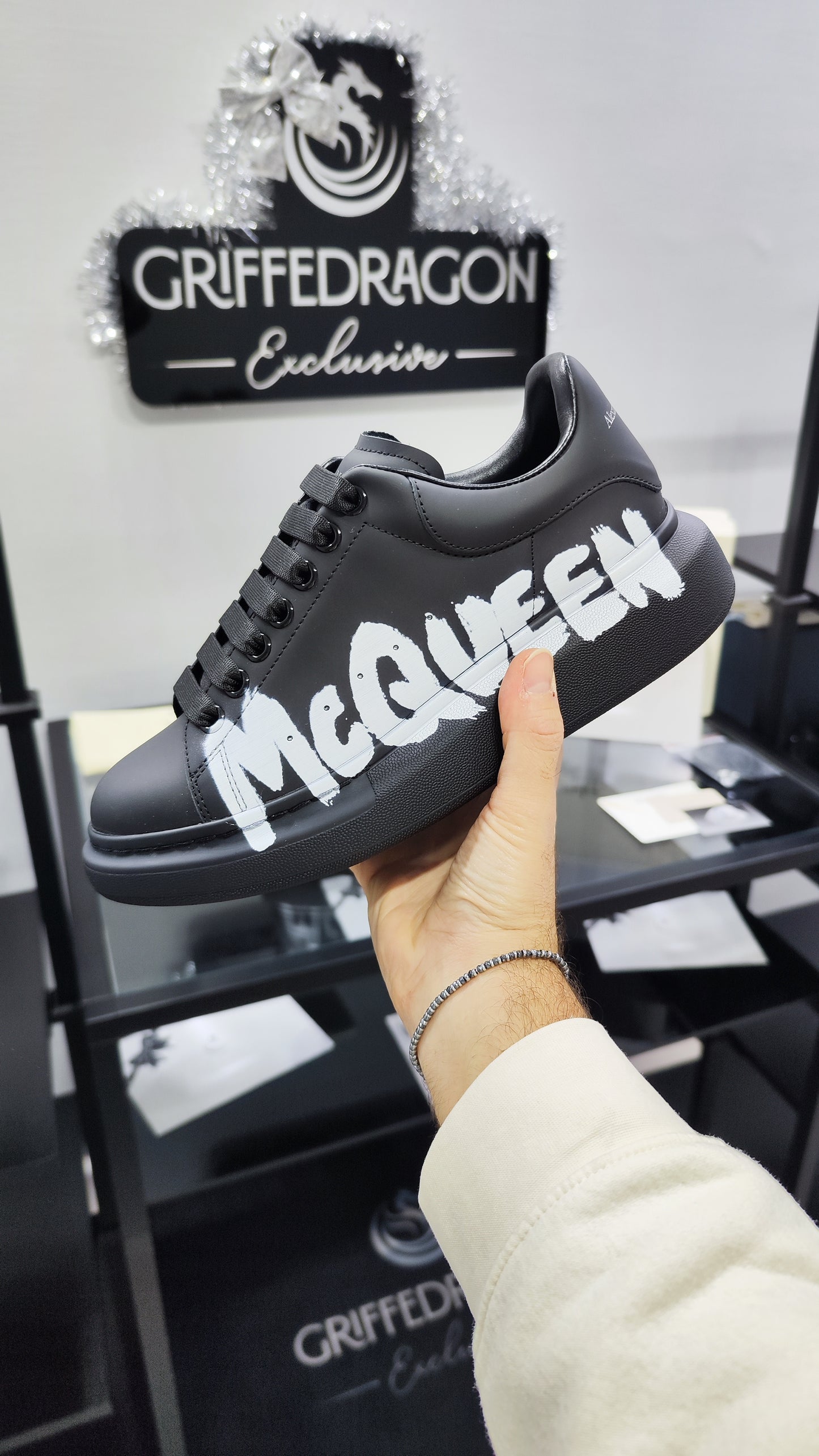 ALEXANDER MCQUEEN SNEAKER BLACK GRAFFITI