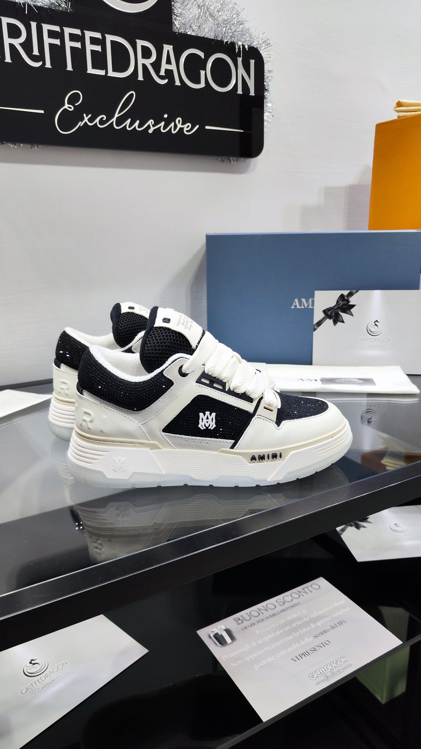 AMIRI MA-1 White/Black SWAROVSKI