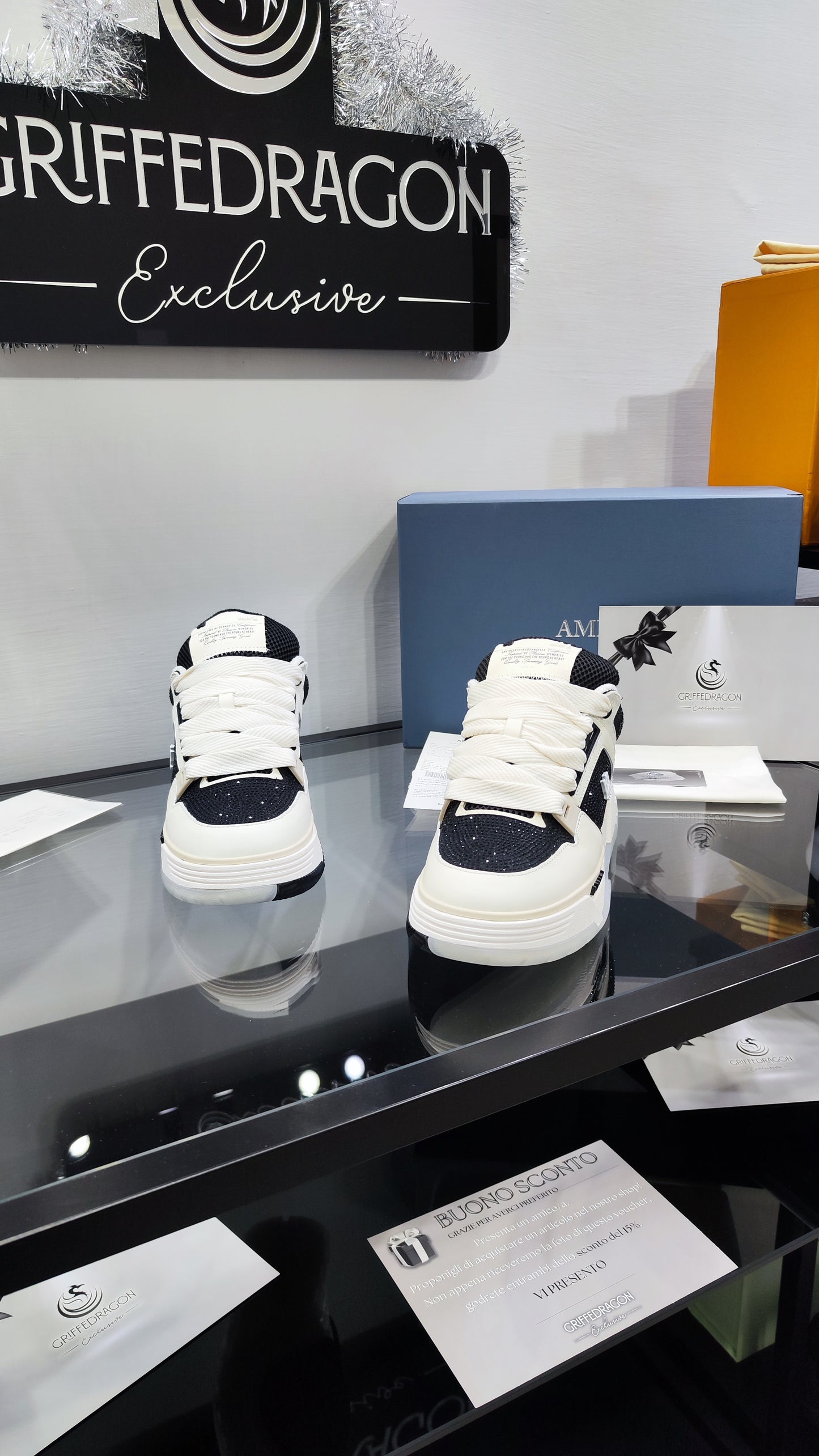 AMIRI MA-1 White/Black SWAROVSKI