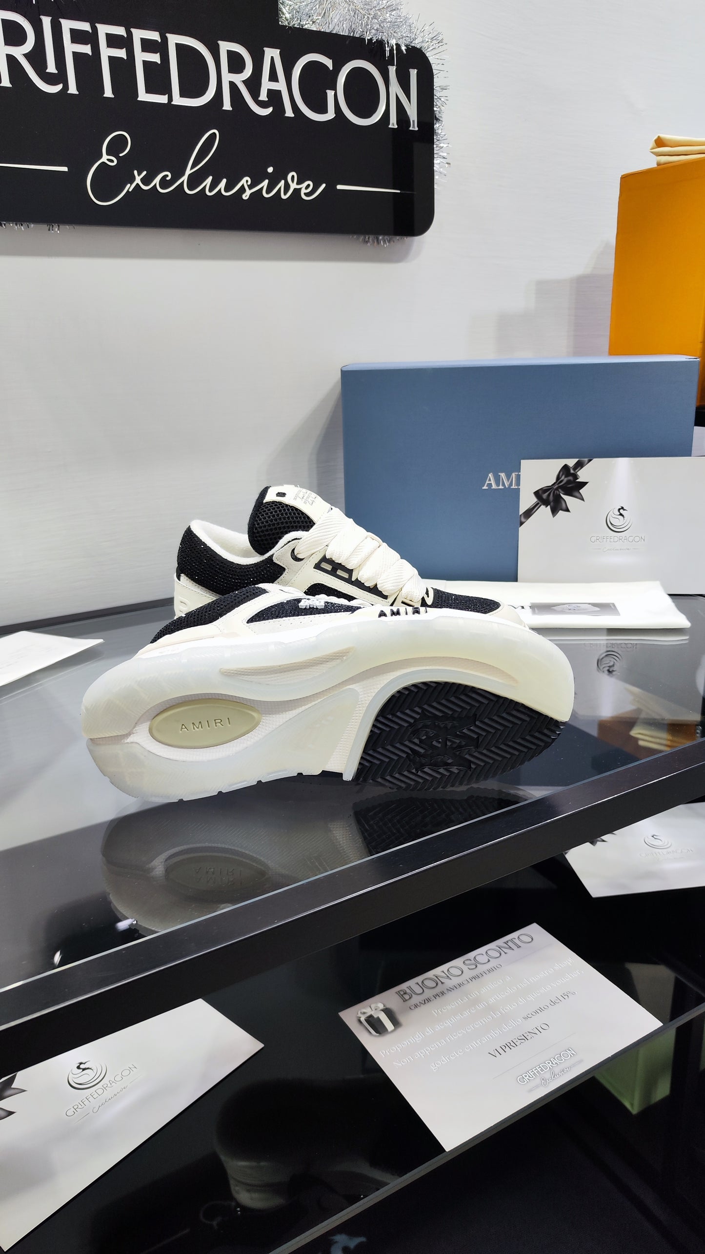 AMIRI MA-1 White/Black SWAROVSKI