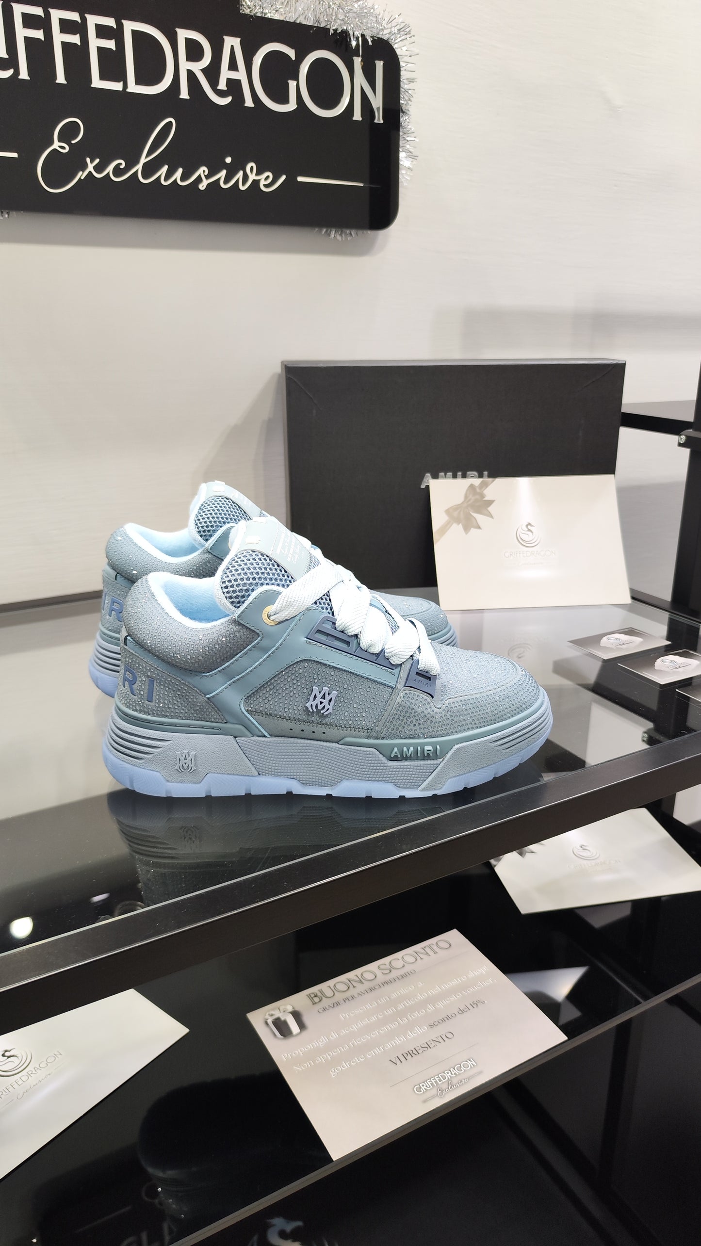 AMIRI MA-1 AZZURRO SWAROVSKI
