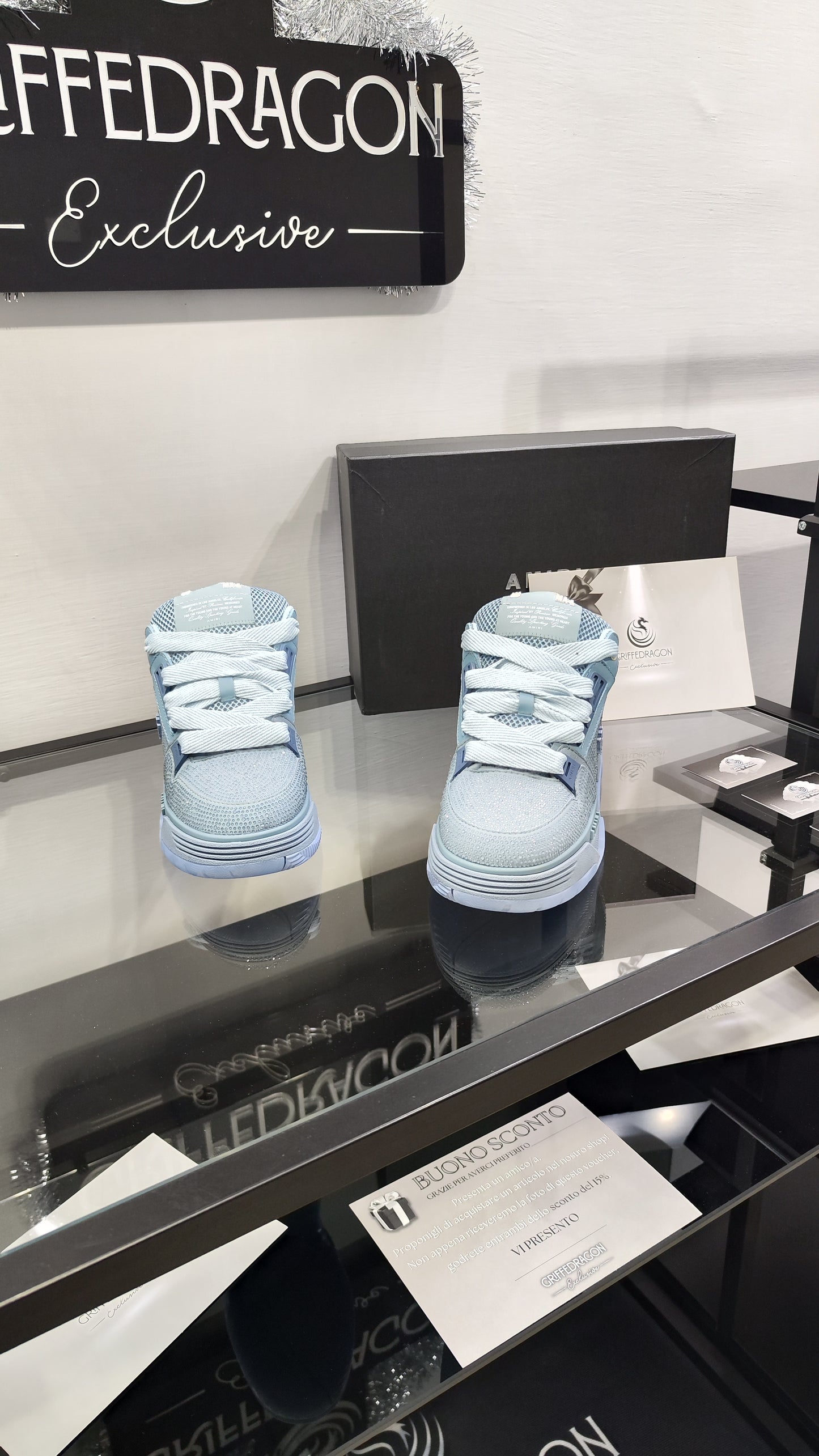 AMIRI MA-1 AZZURRO SWAROVSKI