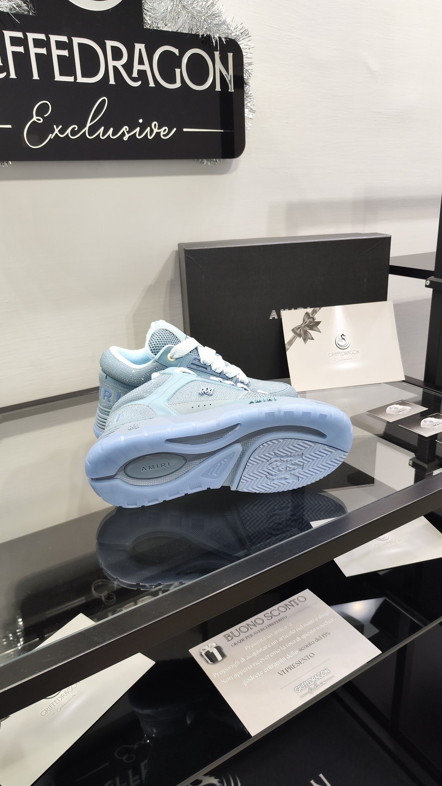 AMIRI MA-1 AZZURRO SWAROVSKI