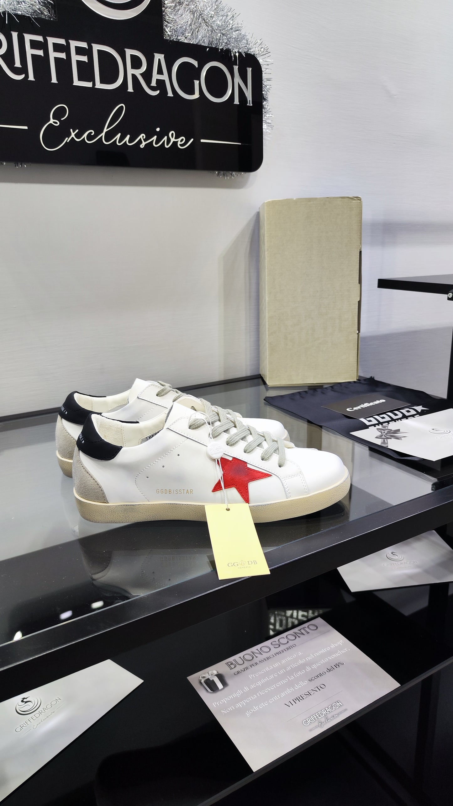 Golden Goose GGDB Bianco Stella Rossa