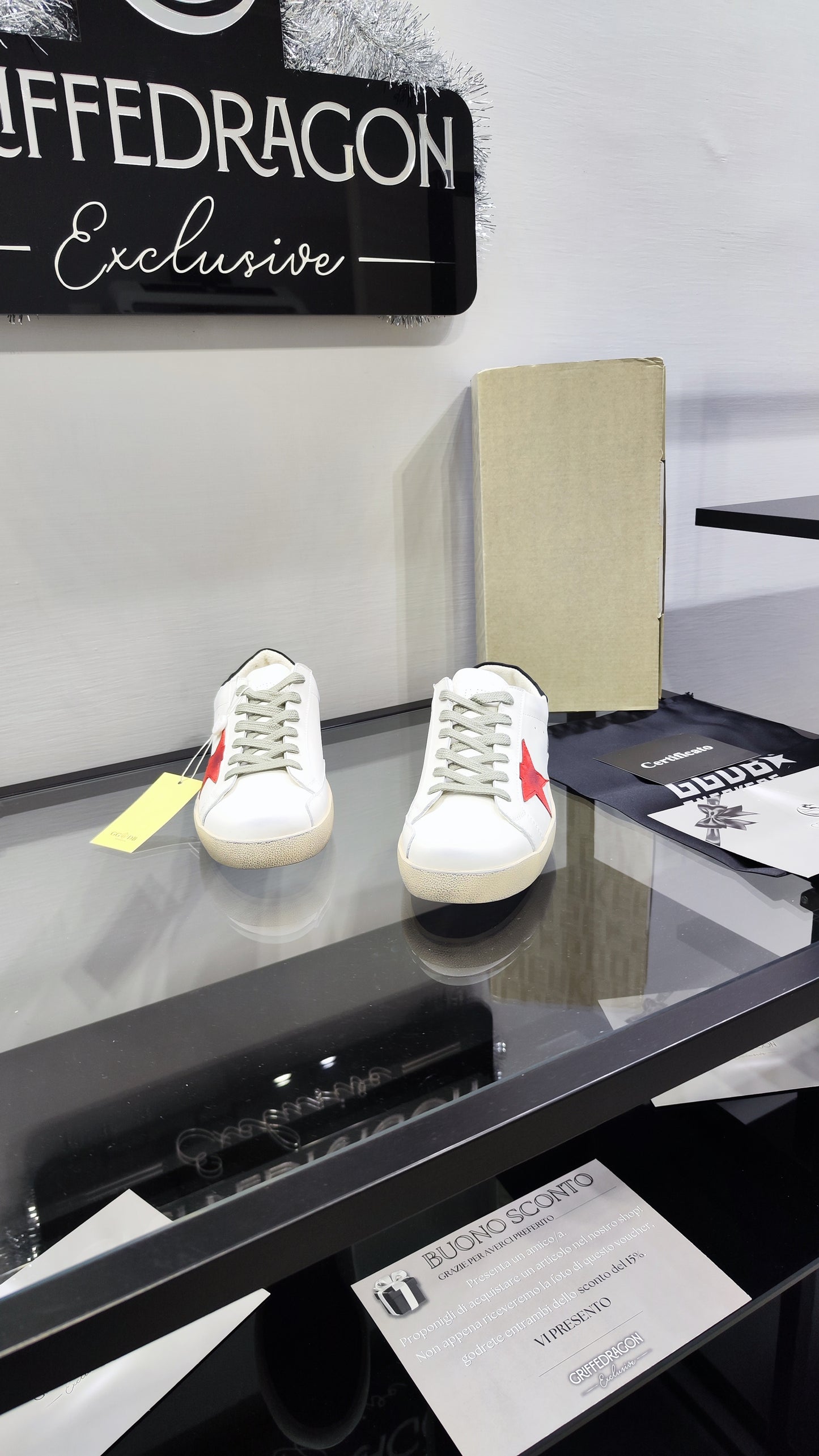 Golden Goose GGDB Bianco Stella Rossa