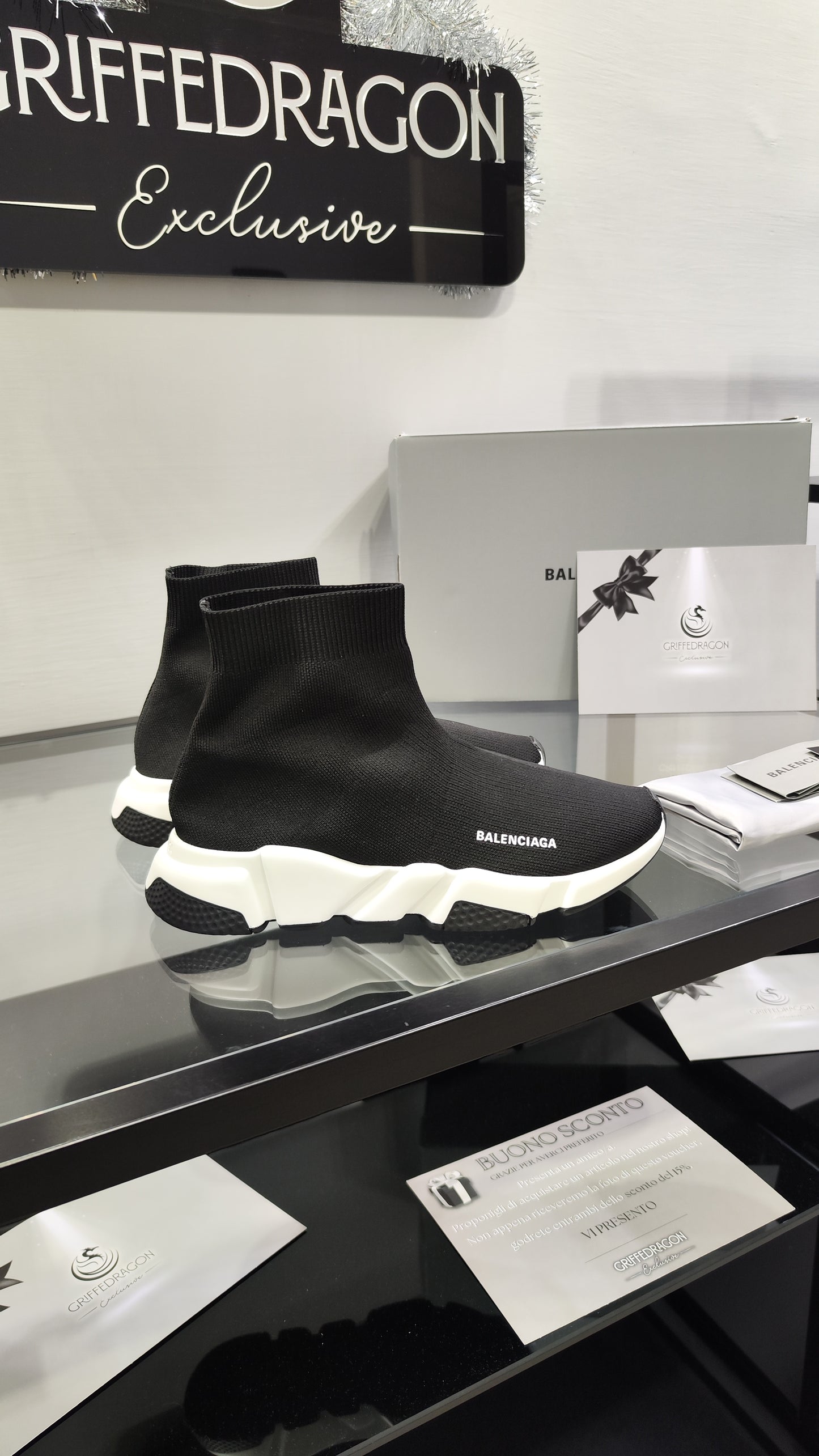 BALENCIAGA SPEED TRAINER BIANCO NERO