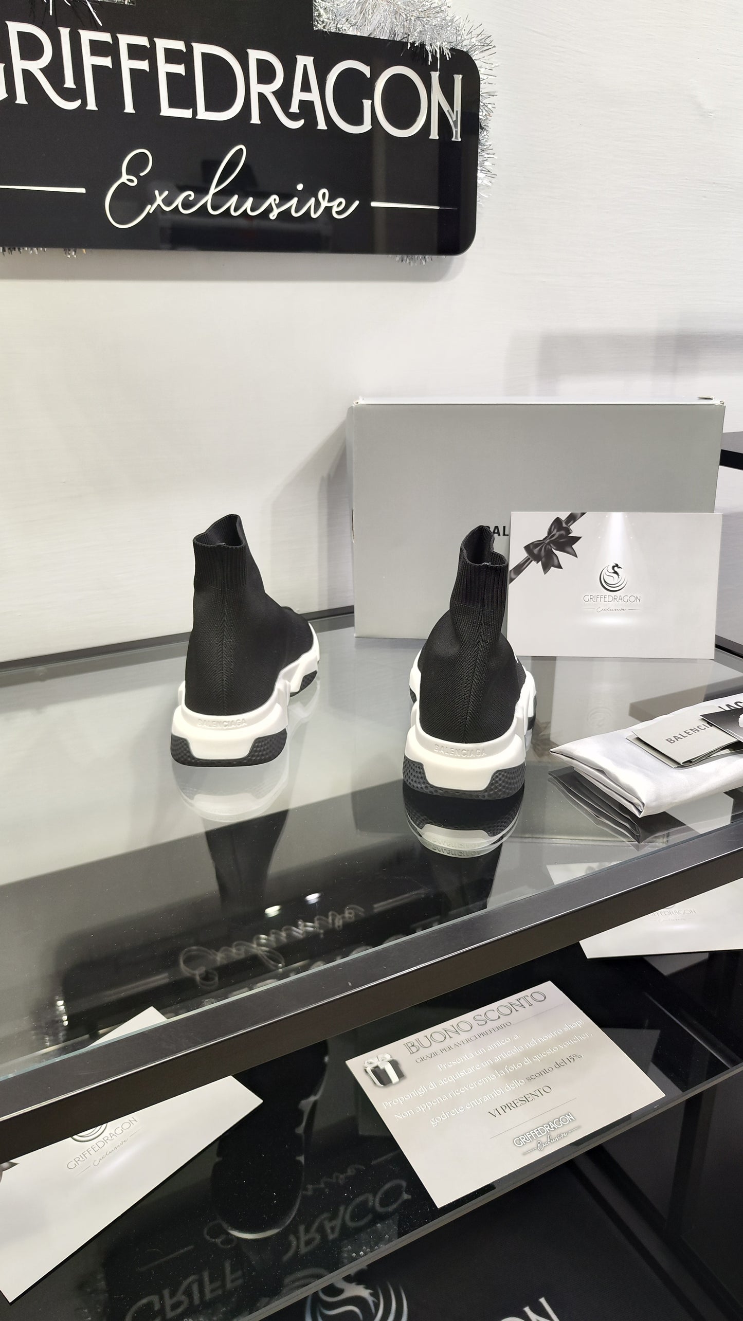 BALENCIAGA SPEED TRAINER BIANCO NERO