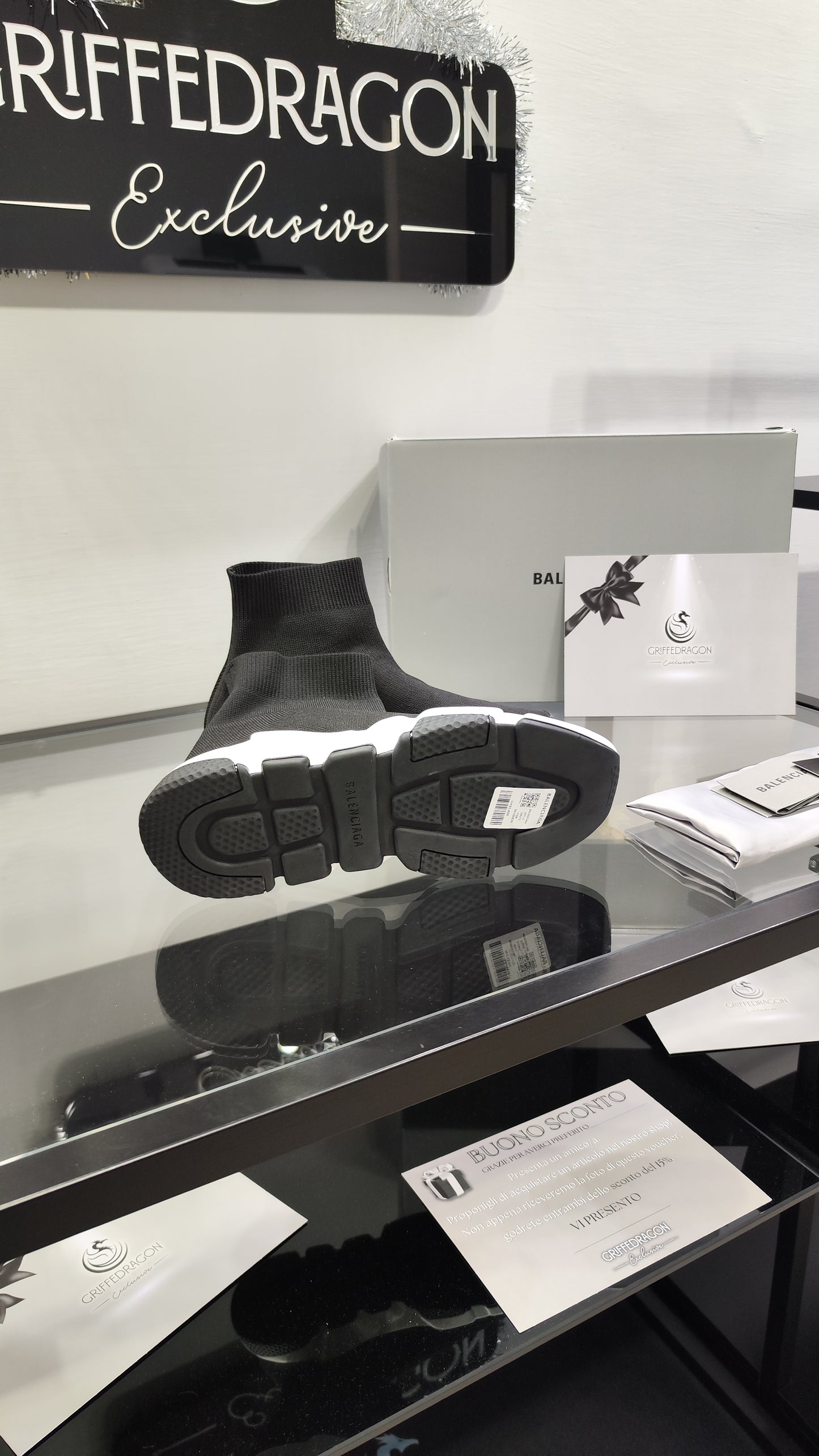 BALENCIAGA SPEED TRAINER BIANCO NERO